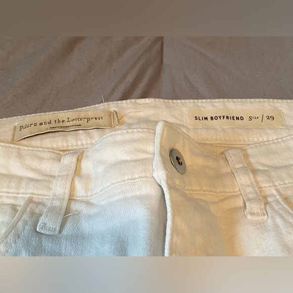 Anthropologie Pilcro and the Letterpress White Distressed Slim Boyfriend - Picture 3 of 3